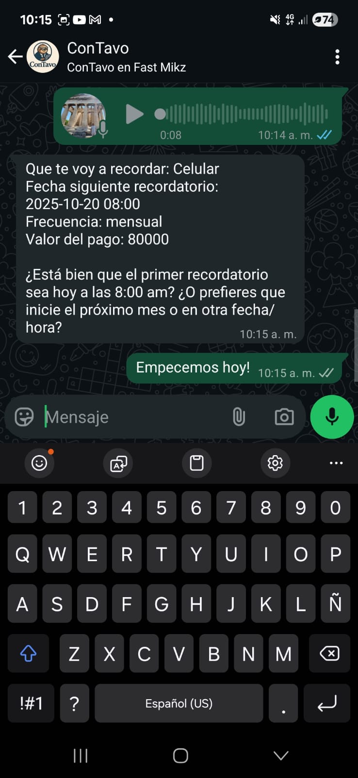 O pídele que te recuerde de ese pago