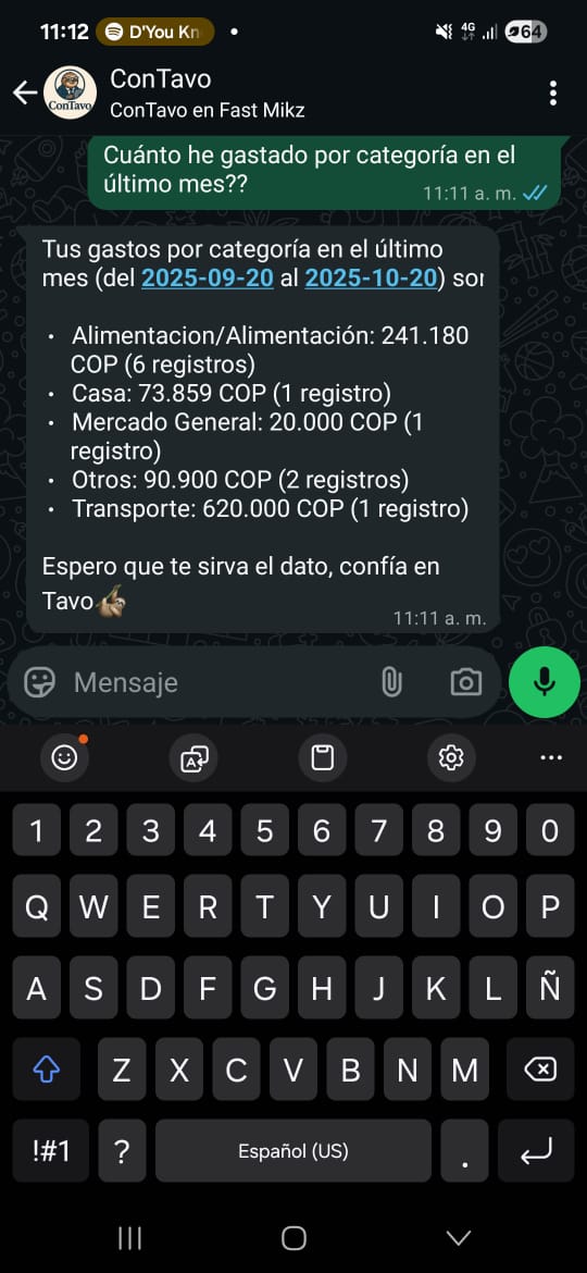 Pregúntale a Tavo en qué has gastado